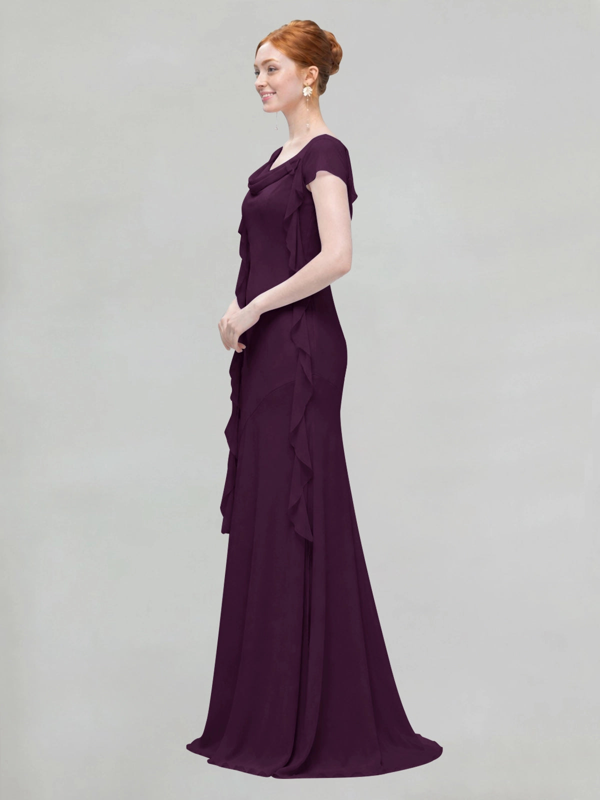 Flowy Ruffle Sheath Bridesmaid Dress 