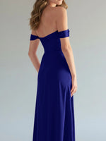 Off-the-Shoulder Slit Bridesmaid Dress 