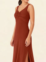 Chiffon Bridesmaid Dress with Slit 