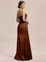 Satin Bow Accent Bridesmaid Dress 