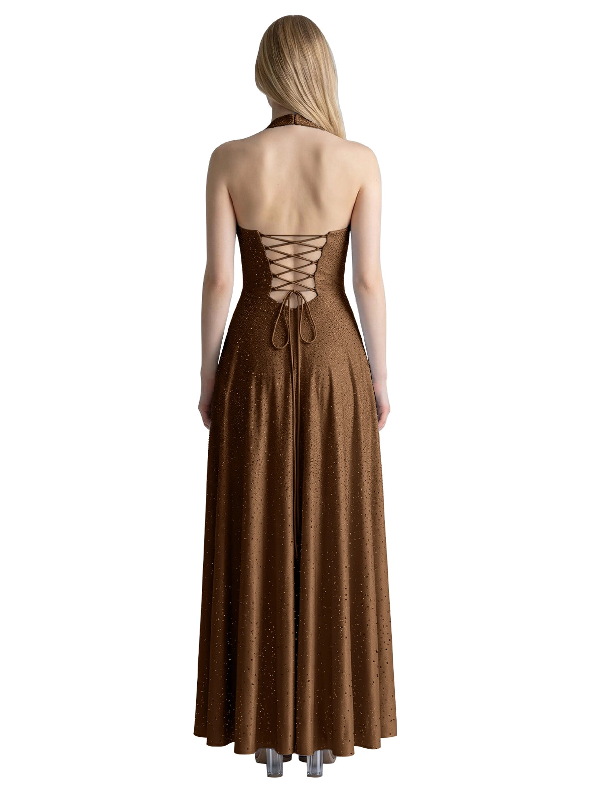 Halter Beaded Prom Dress 