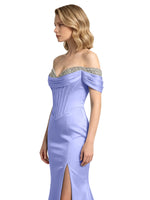 Corset Beaded Trumpet Prom Dress 