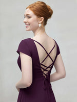 Flowy Ruffle Sheath Bridesmaid Dress 