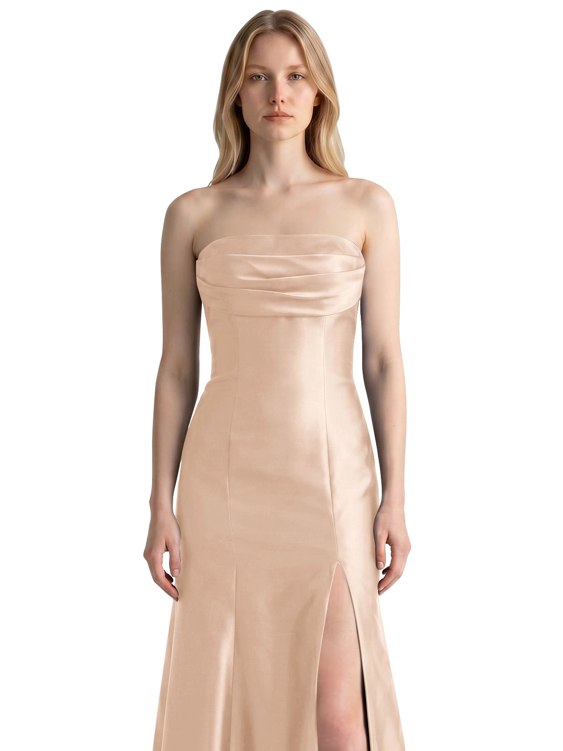 Strapless Ruched Bodice Prom Dress 