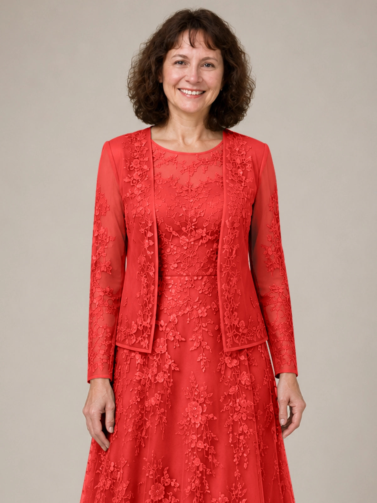 A-line Mother of the Bride Dress with Lace 