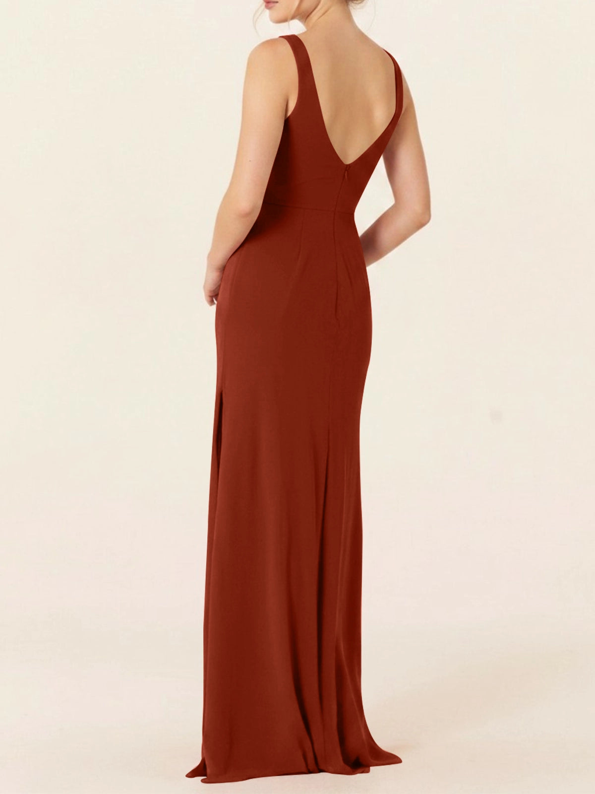 Chiffon Bridesmaid Dress with Slit 