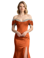Corset Beaded Trumpet Prom Dress 