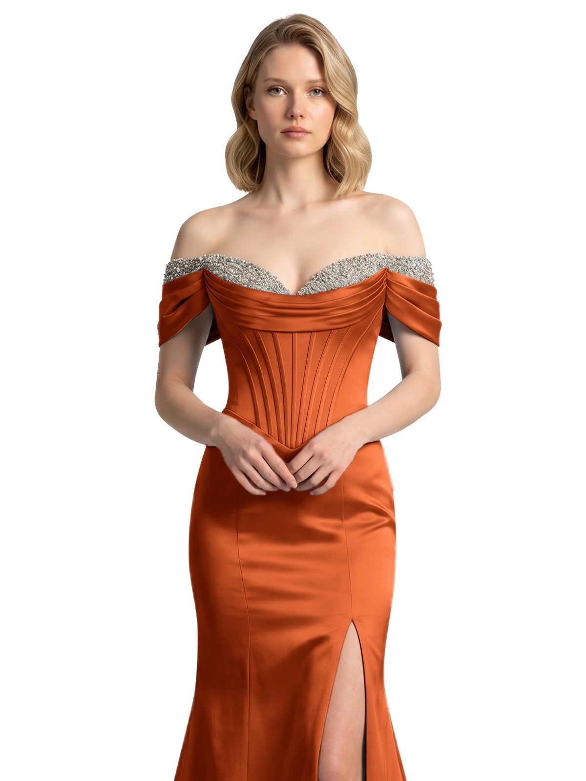 Corset Beaded Trumpet Prom Dress 