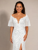 Mermaid Mother of the Bride Dress with V-neck 