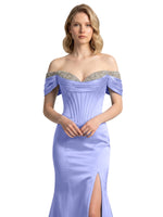 Corset Beaded Trumpet Prom Dress 