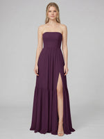 Strapless Bridesmaid Dress with Slit 