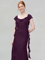 Flowy Ruffle Sheath Bridesmaid Dress 