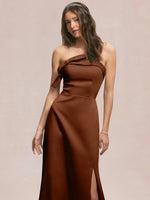 Satin Bow Accent Bridesmaid Dress 