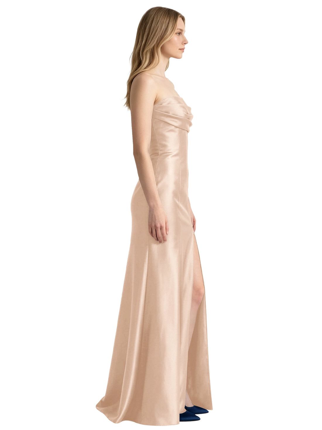 Strapless Ruched Bodice Prom Dress 