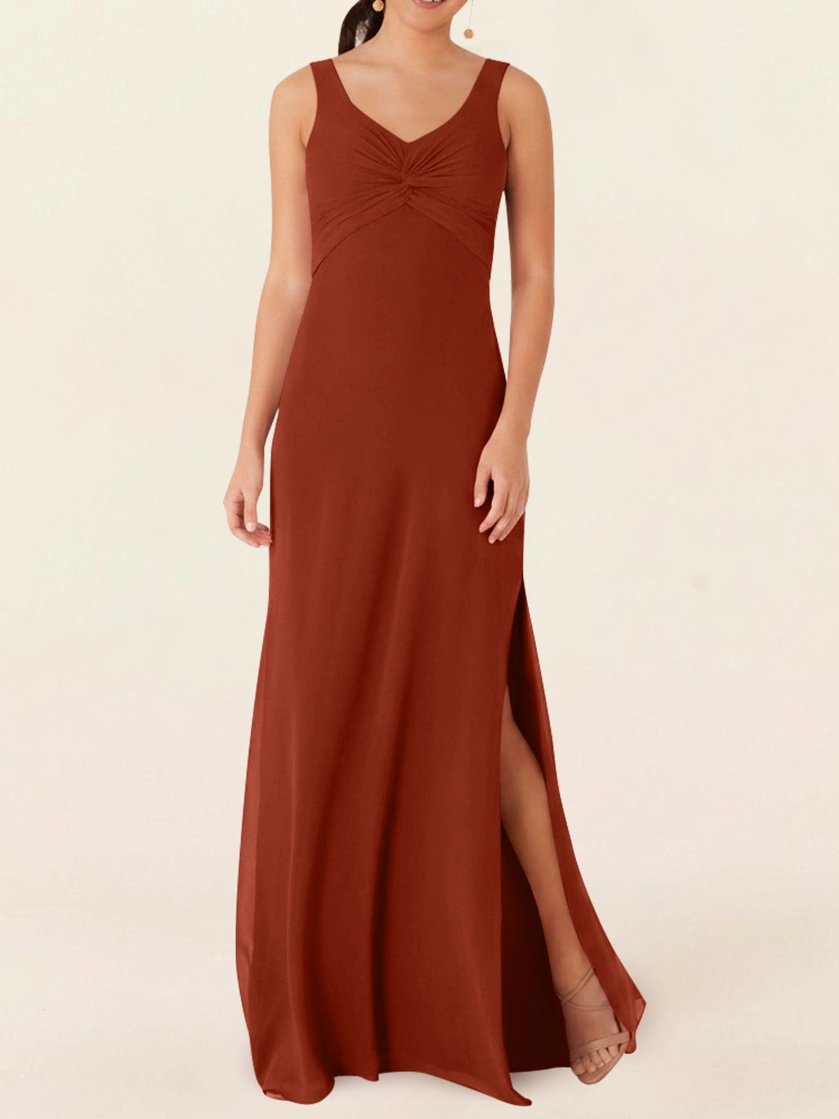 Chiffon Bridesmaid Dress with Slit 