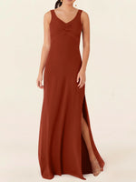 Chiffon Bridesmaid Dress with Slit 