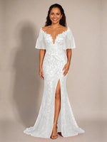 Mermaid Mother of the Bride Dress with V-neck 