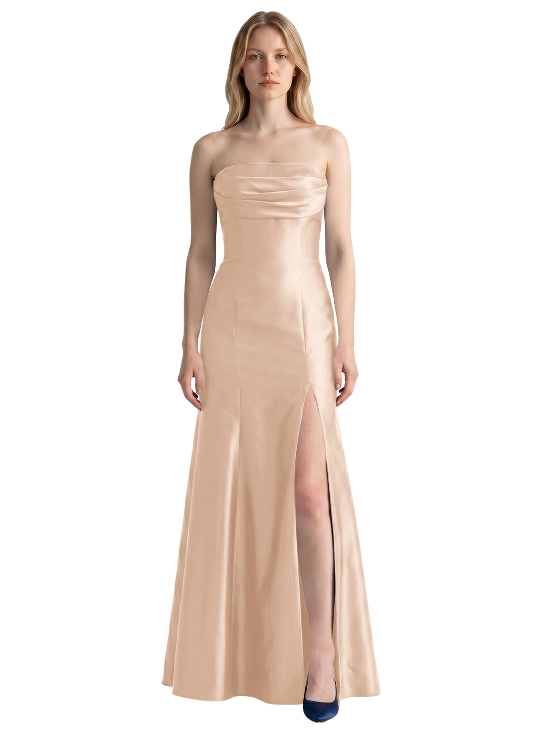 Strapless Ruched Bodice Prom Dress 