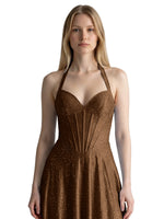 Halter Beaded Prom Dress 