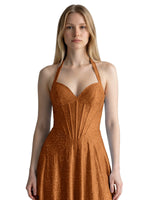 Halter Beaded Prom Dress 