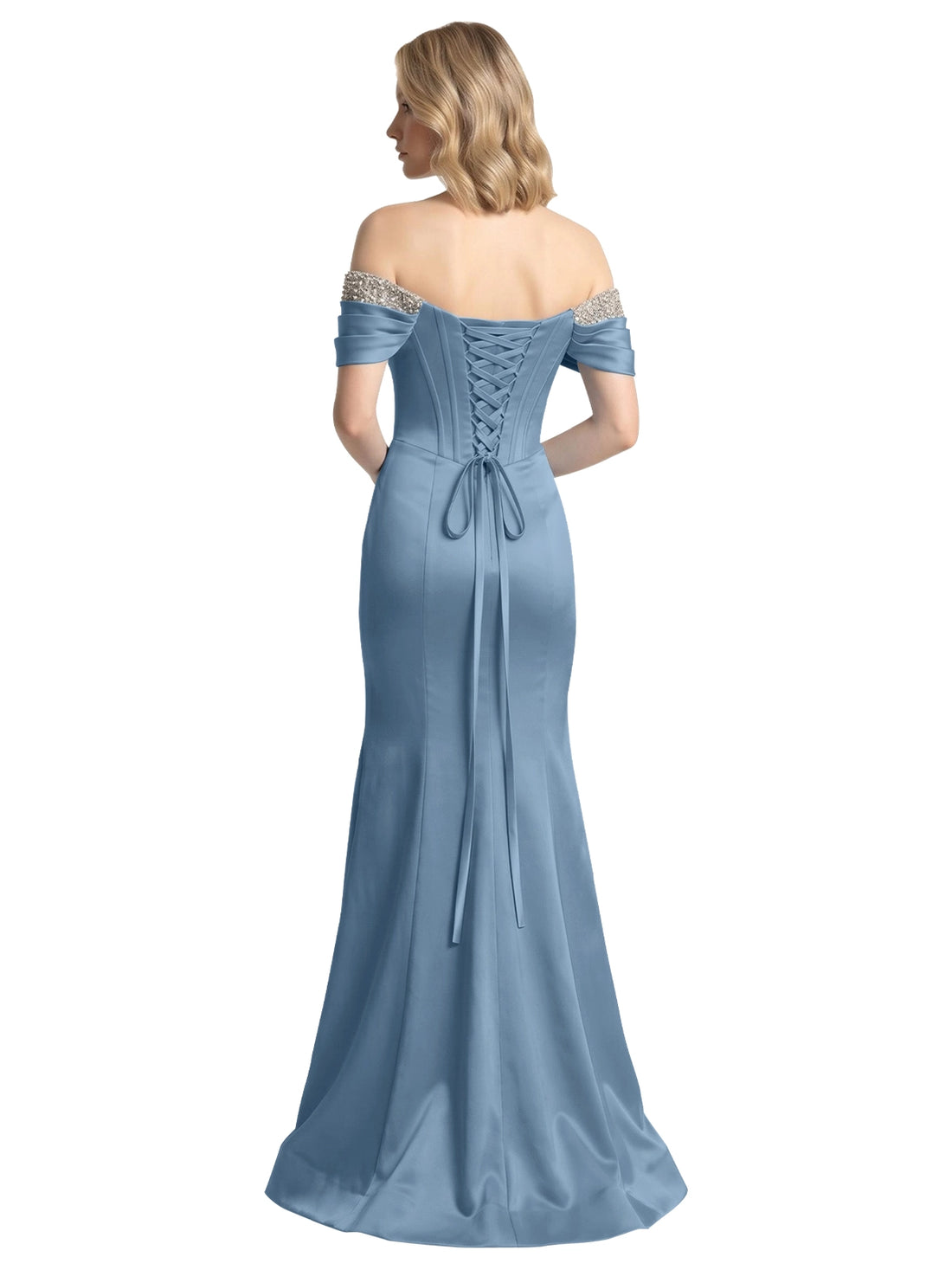 Corset Beaded Trumpet Prom Dress 