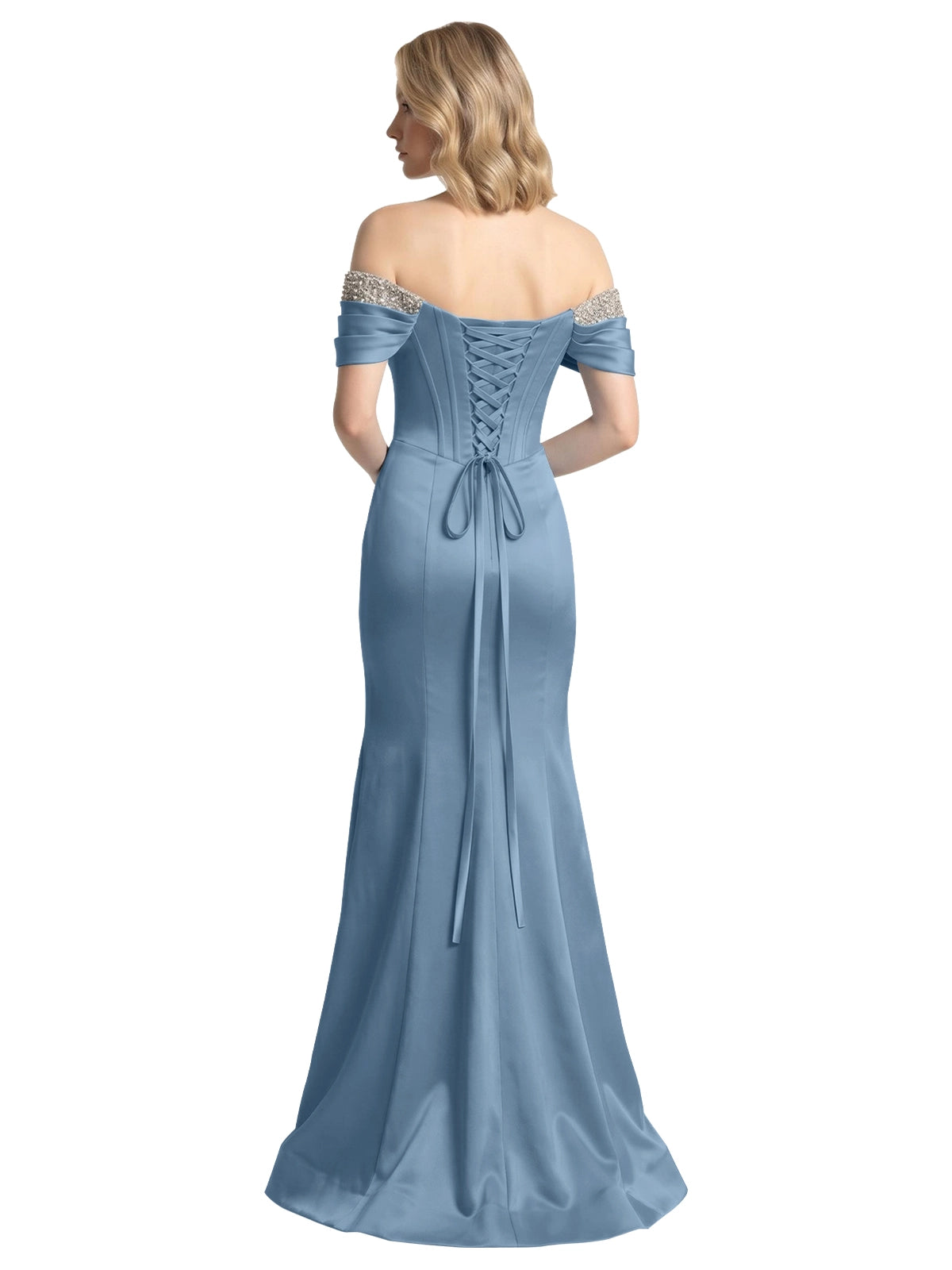 Corset Beaded Trumpet Prom Dress 