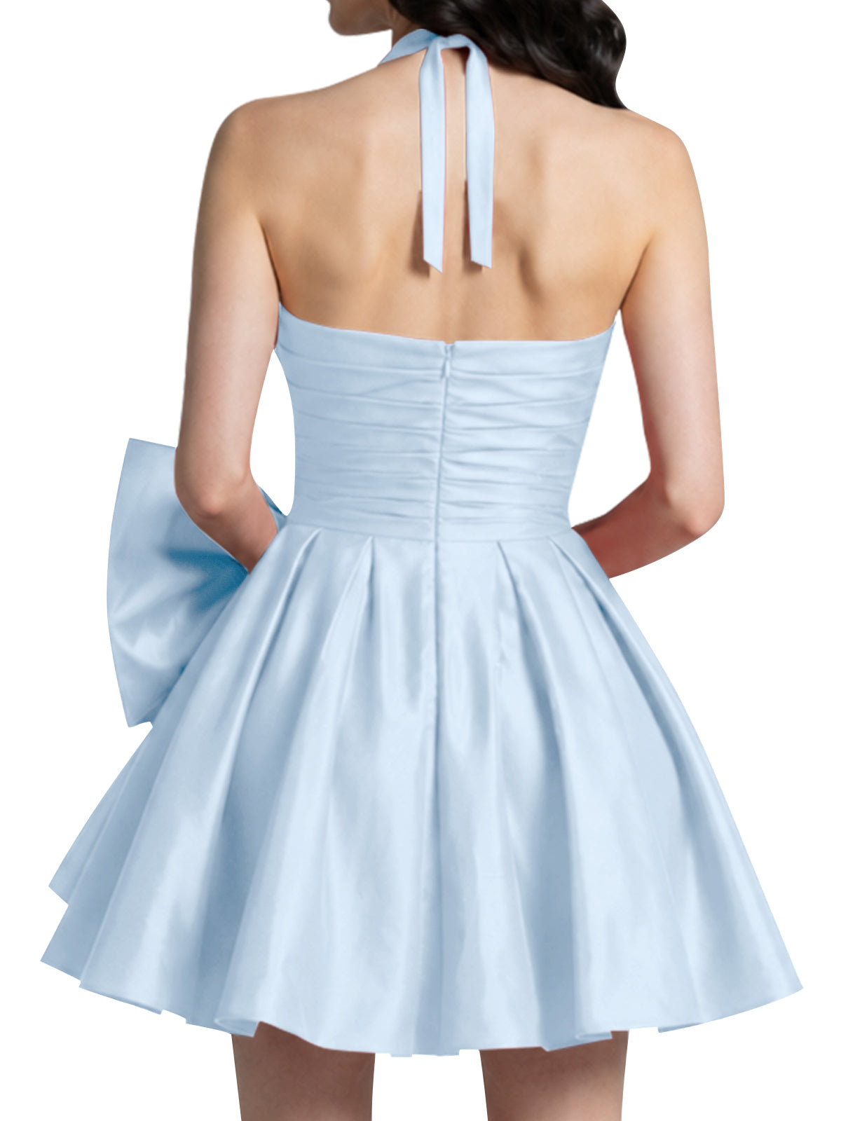 Halter Oversized Bow Mini Dress 