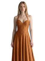 Halter Beaded Prom Dress 