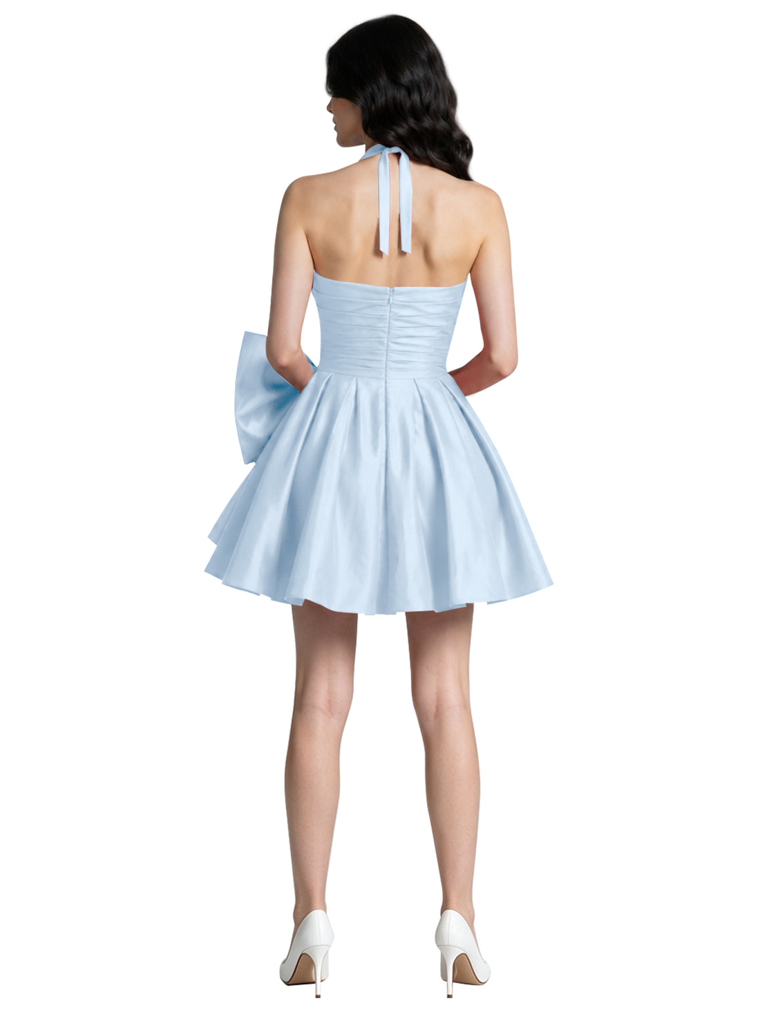 Halter Oversized Bow Mini Dress 