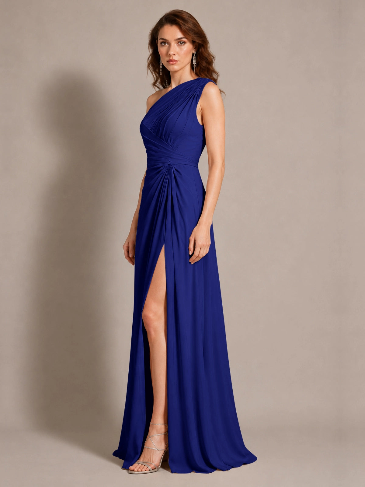 One-Shoulder Prom Dress with Slit
