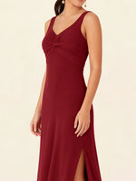 Chiffon Bridesmaid Dress with Slit 