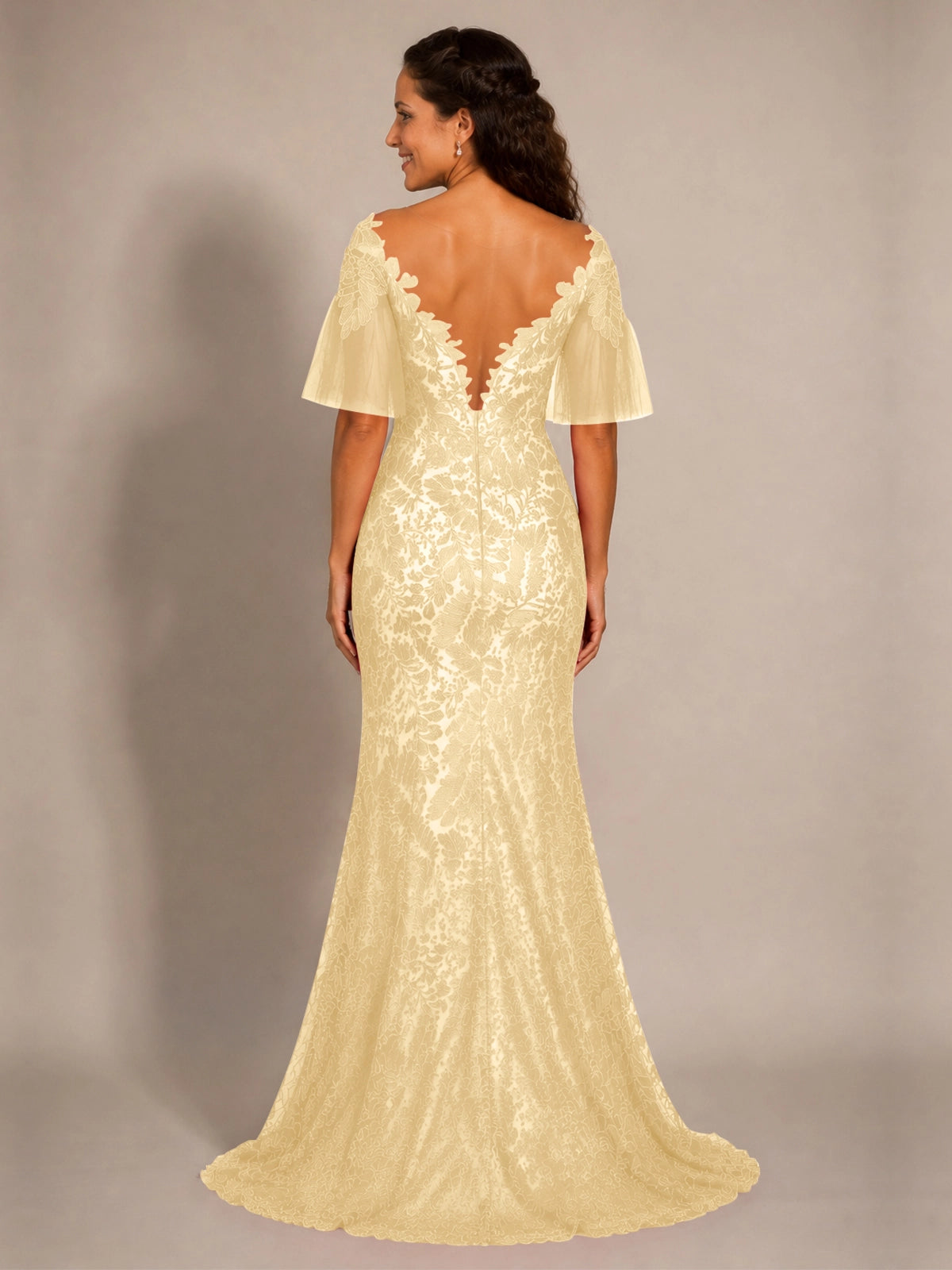 Mermaid Mother of the Bride Dress with V-neck 