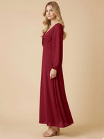 A-line Bridesmaid Dress with Long Sleeves 
