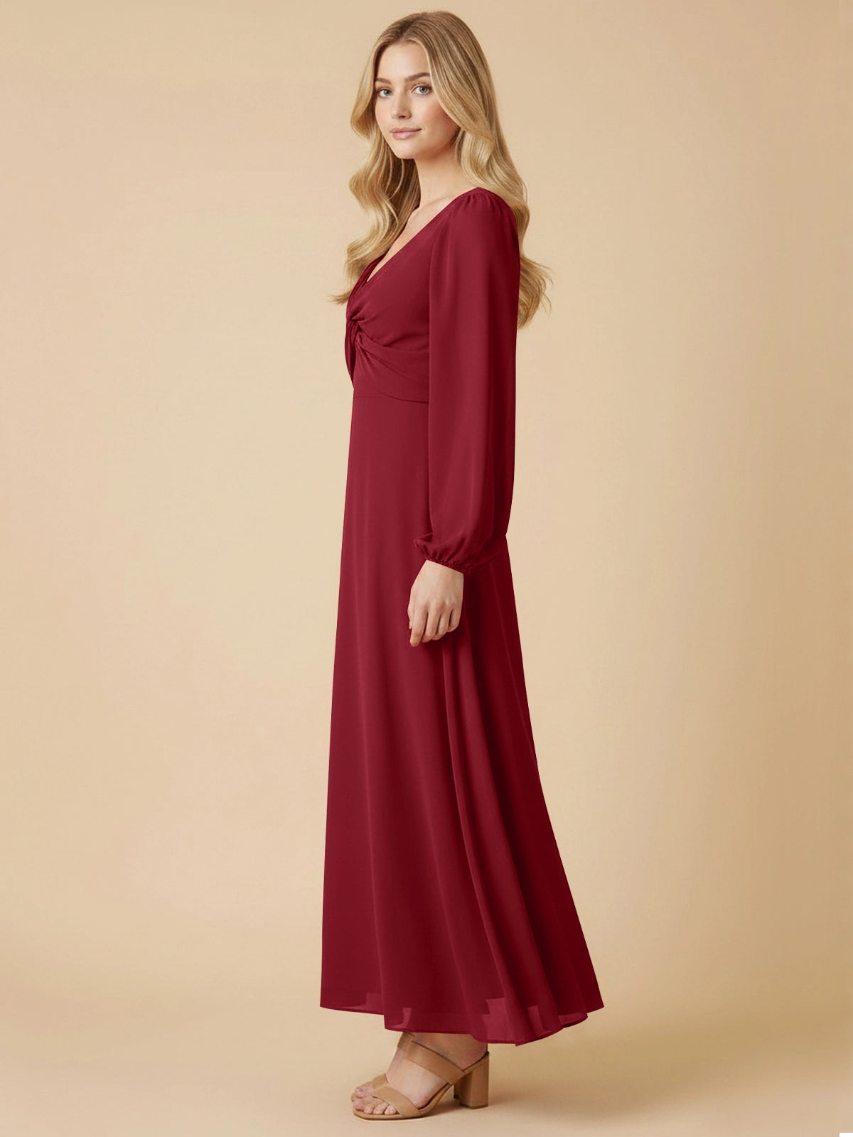 A-line Bridesmaid Dress with Long Sleeves 