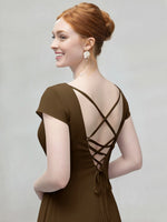 Flowy Ruffle Sheath Bridesmaid Dress 