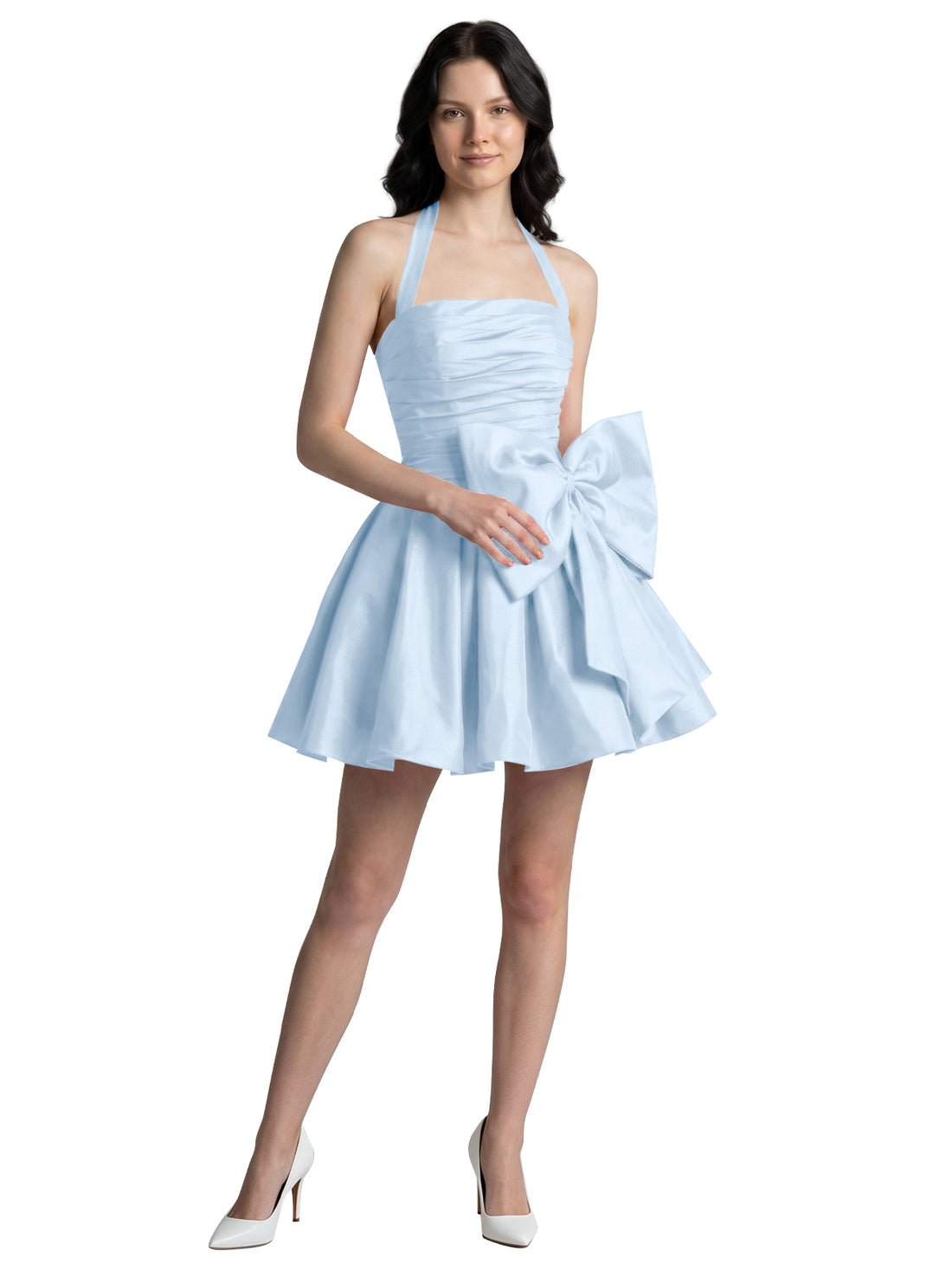 Halter Oversized Bow Mini Dress 