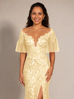 Mermaid Mother of the Bride Dress with V-neck 