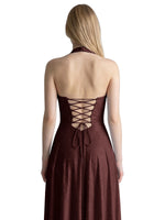 Halter Beaded Prom Dress 