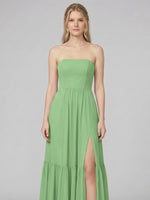 Strapless Bridesmaid Dress with Slit 