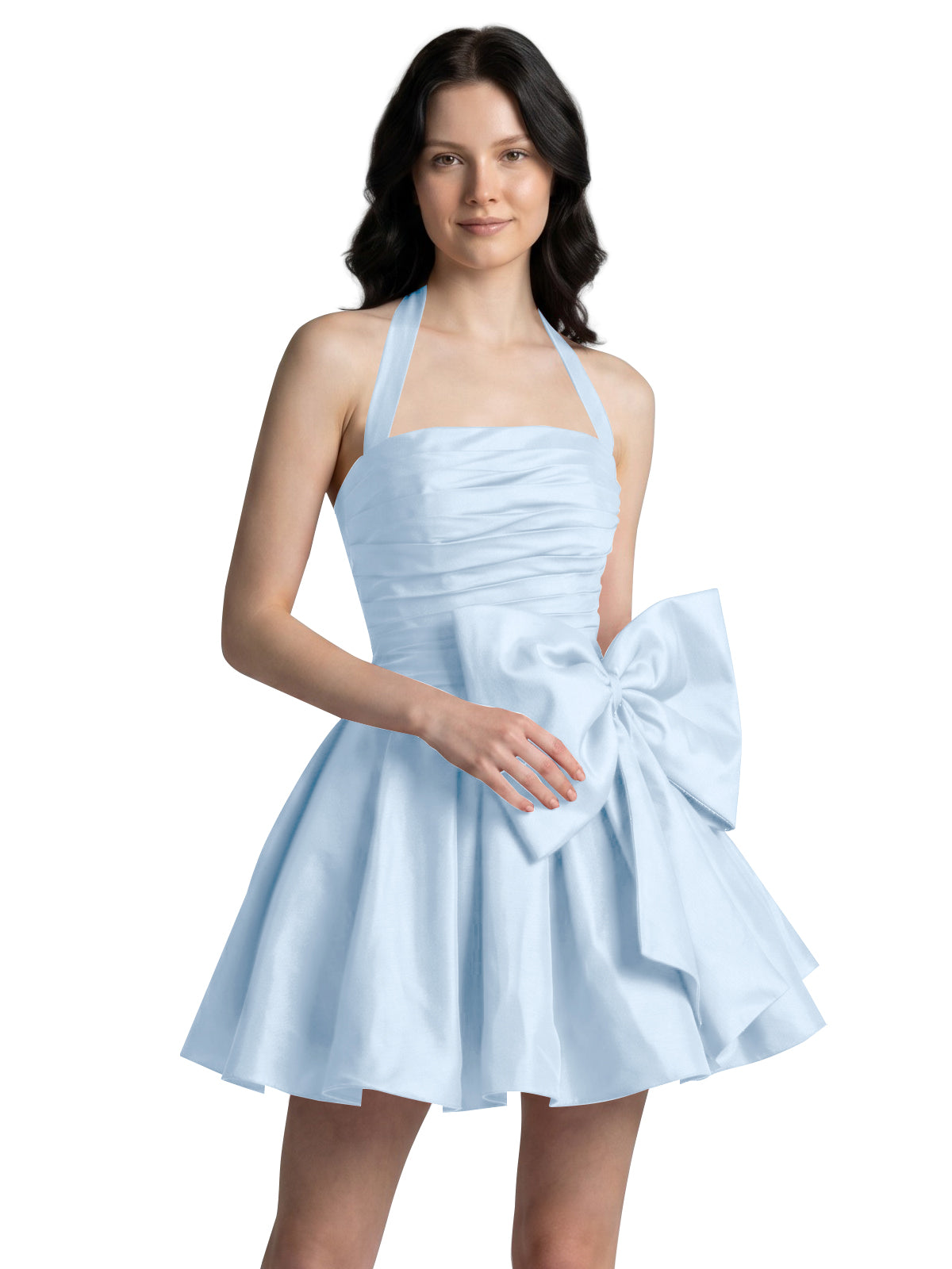 Halter Oversized Bow Mini Dress 