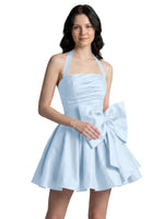 Halter Oversized Bow Mini Dress 