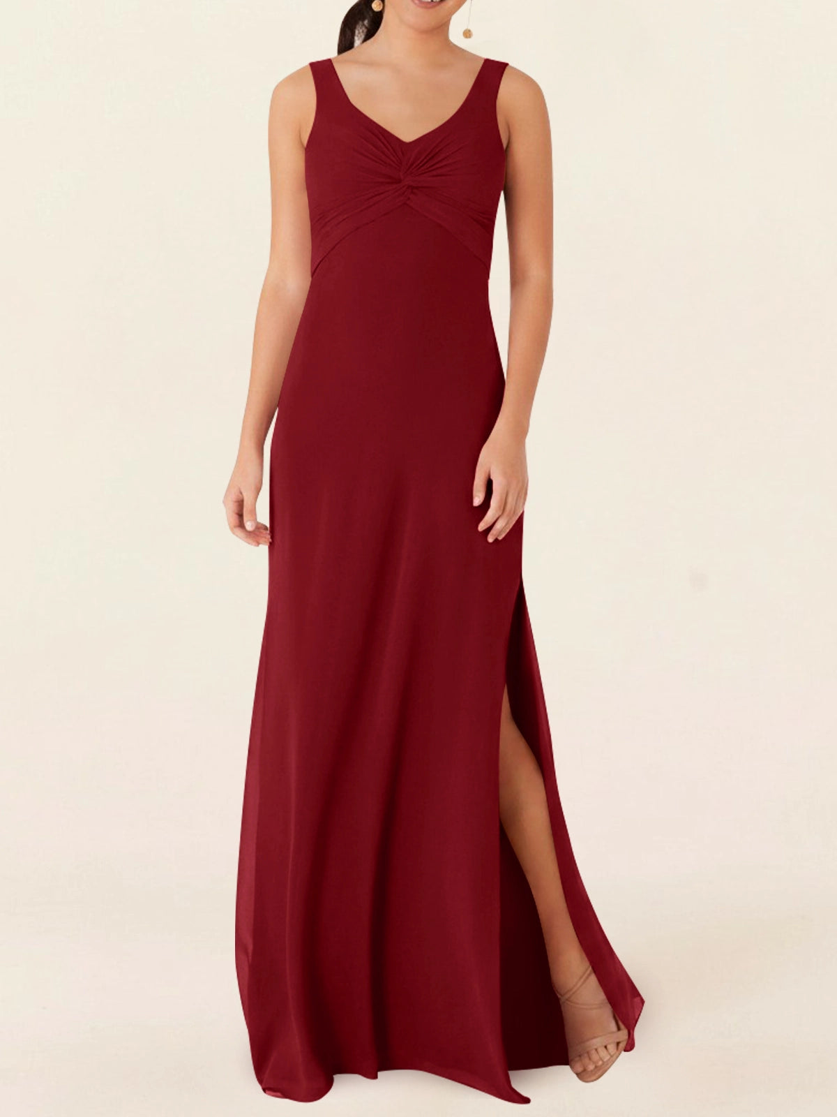 Chiffon Bridesmaid Dress with Slit 