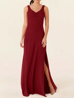 Chiffon Bridesmaid Dress with Slit 
