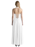 Halter Beaded Prom Dress 
