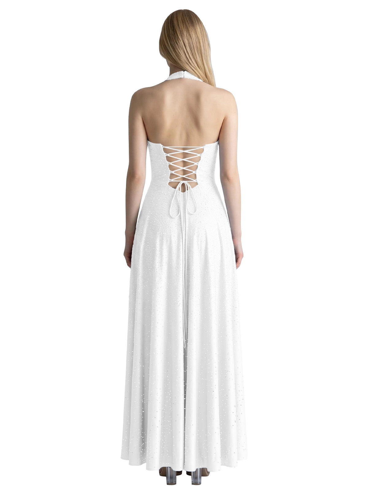Halter Beaded Prom Dress 