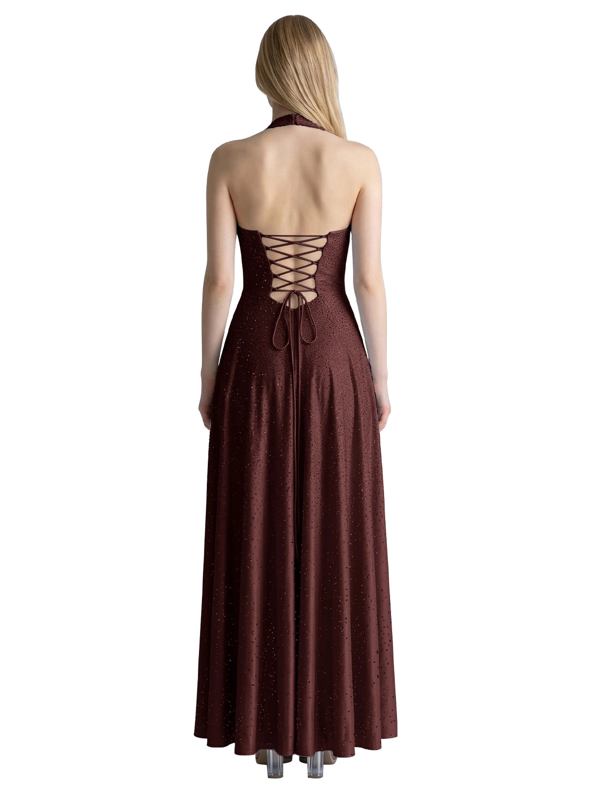 Halter Beaded Prom Dress 