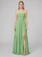 Strapless Bridesmaid Dress with Slit 