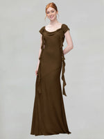 Flowy Ruffle Sheath Bridesmaid Dress 