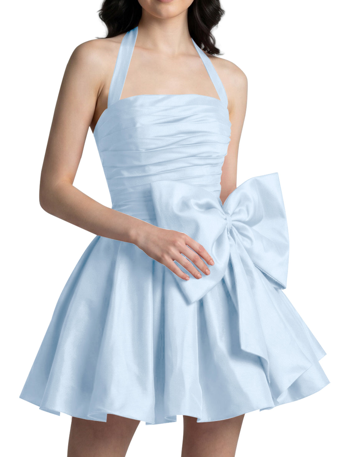 Halter Oversized Bow Mini Dress 