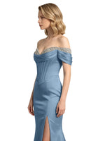 Corset Beaded Trumpet Prom Dress 
